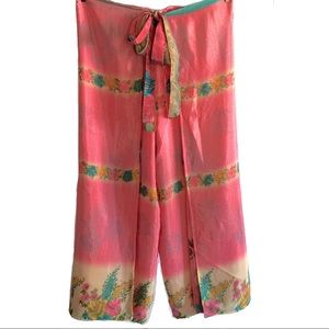 Wevez silk reversible wrap pants